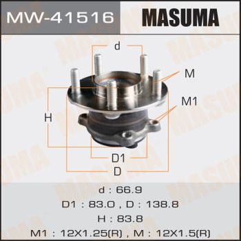 Комплект колісних підшипників, Masuma MW-41516