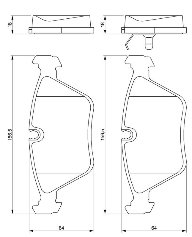 Piduriklotsi komplekt, ketaspidur, BOSCH 0 986 424 828