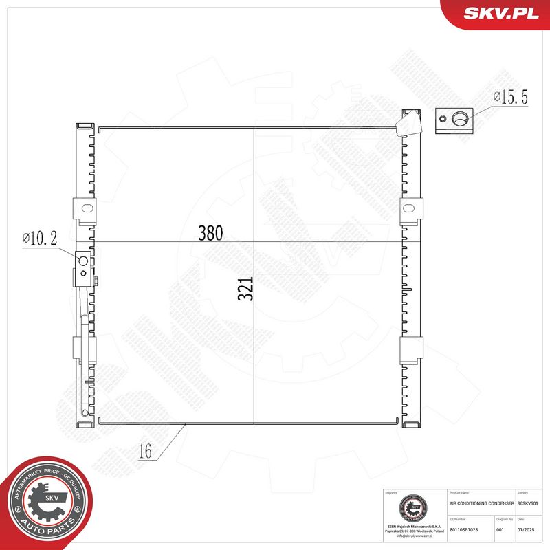 Kondensaator, kliimaseade, ESEN SKV 86SKV501