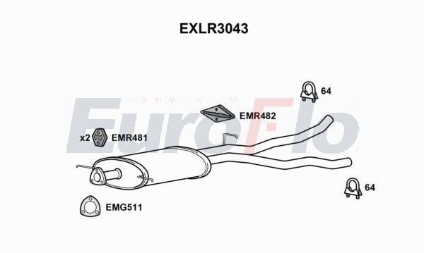 ГУ Глушник у зборі Land Rover Range Rover Sport L322 (2009-2013) LR021636 Land Rover