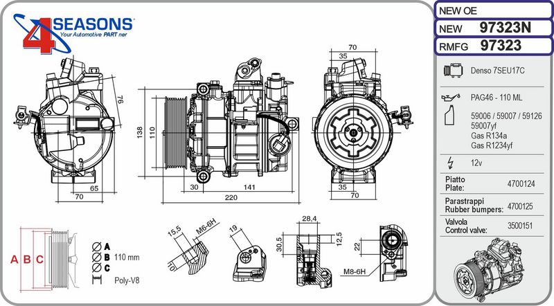 AHE 97323 Kondicionieriaus kompresorius