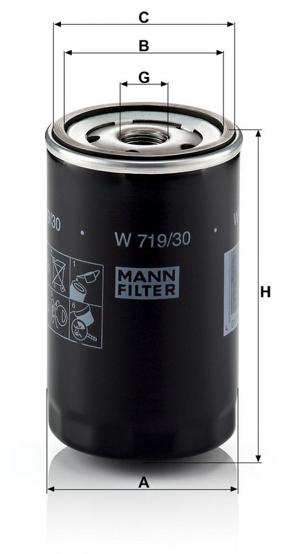 Õlifilter, MANN-FILTER W 719, 30