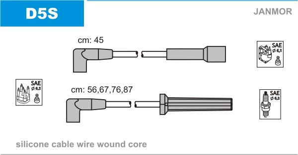 Комплект проводів високої напруги, Janmor D5S