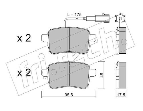 Product Bremžu uzliku kompl., Disku bremzes fri.tech. 912.0 For ALFA ROMEO Image