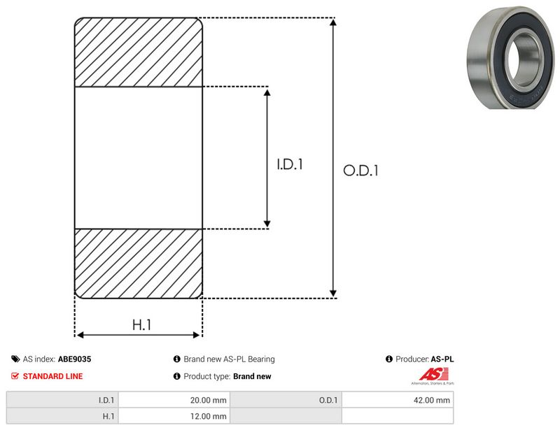 AS-PL ABE9035 Bearing