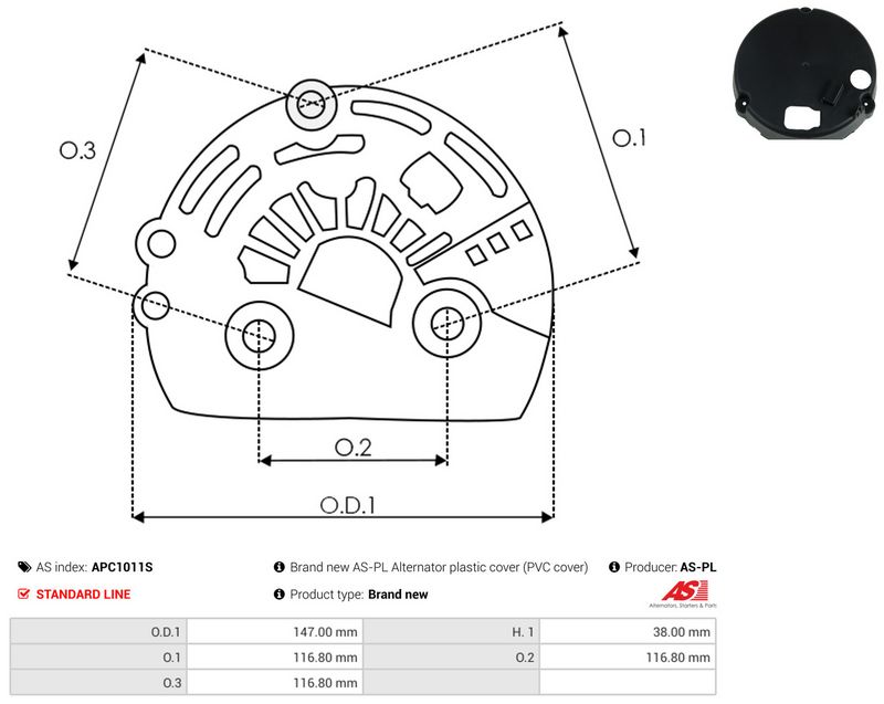 Kaitsekate, generaator, AS-PL APC1011S