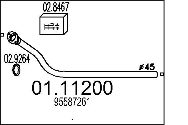 MTS kipufogócső 01.11200