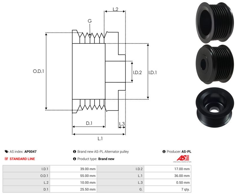 Rihmaratas, generaator, AS-PL AP0047