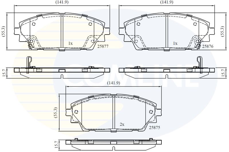 Комплект гальмівних накладок, дискове гальмо, Comline CBP32242