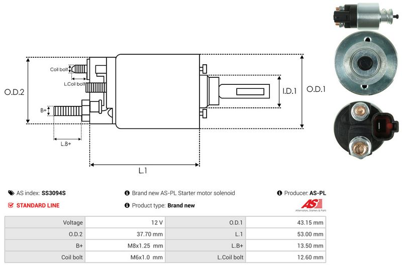 AS-PL SS3094S Solenoid Switch, starter