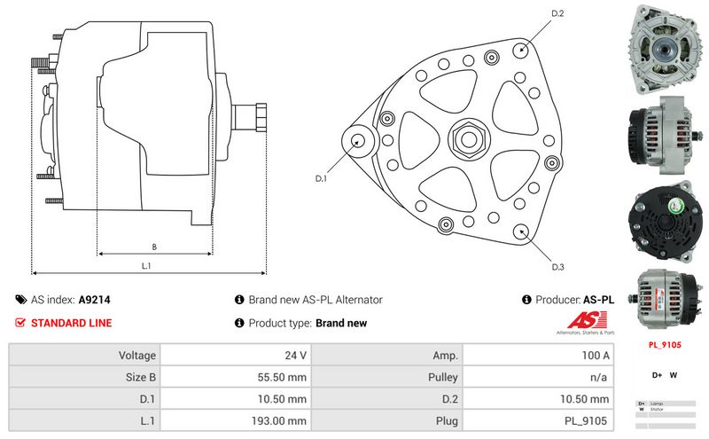 AS-PL A9214 Alternator