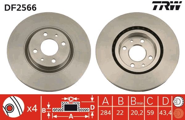 Disc frana DF2566 TRW