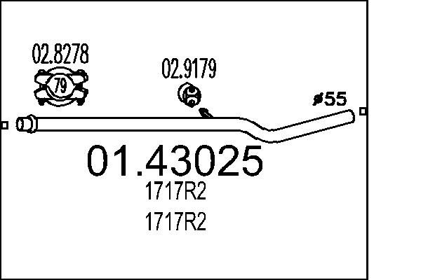 MTS kipufogócső 01.43025