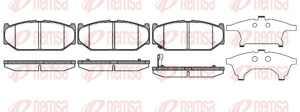 Комплект гальмівних накладок, дискове гальмо, Remsa 1381.11