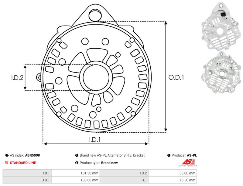 AS-PL ABR5008 Protective Cap, alternator