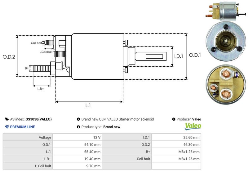 AS-PL SS3030(VALEO) Solenoid Switch, starter